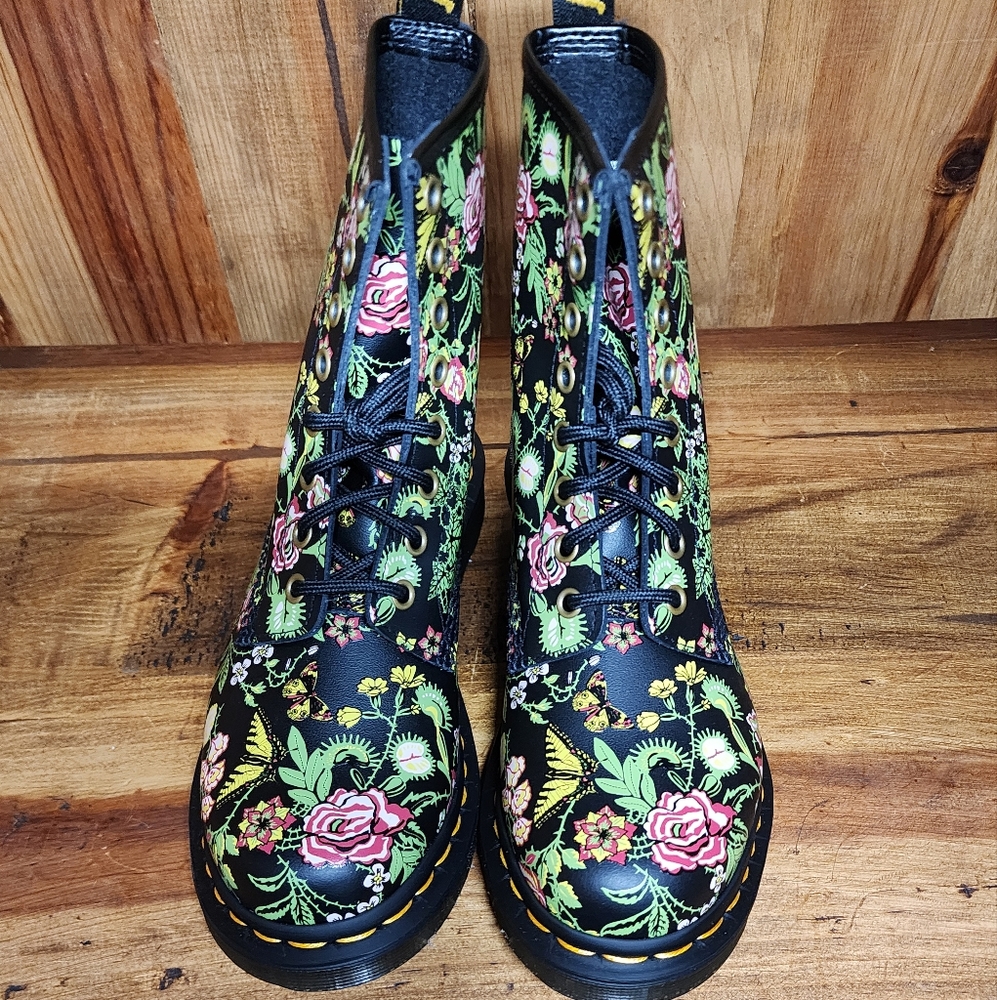 Dr Martens 1460 Floral Bloom Leather Lace Up - Picture 4 of 13